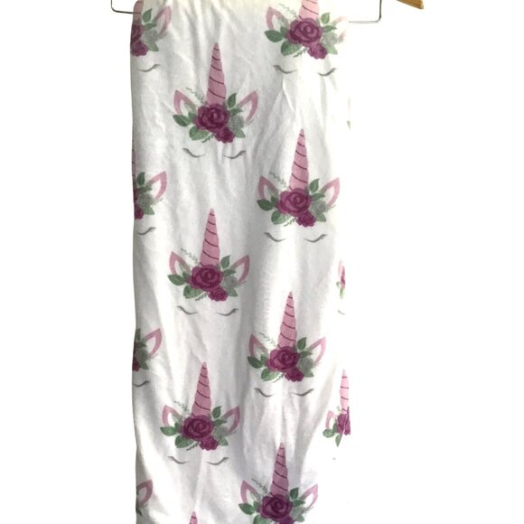 UNICORN BABY GIRL WARM SHERPA WHITE BLANKET - Picture 1 of 5